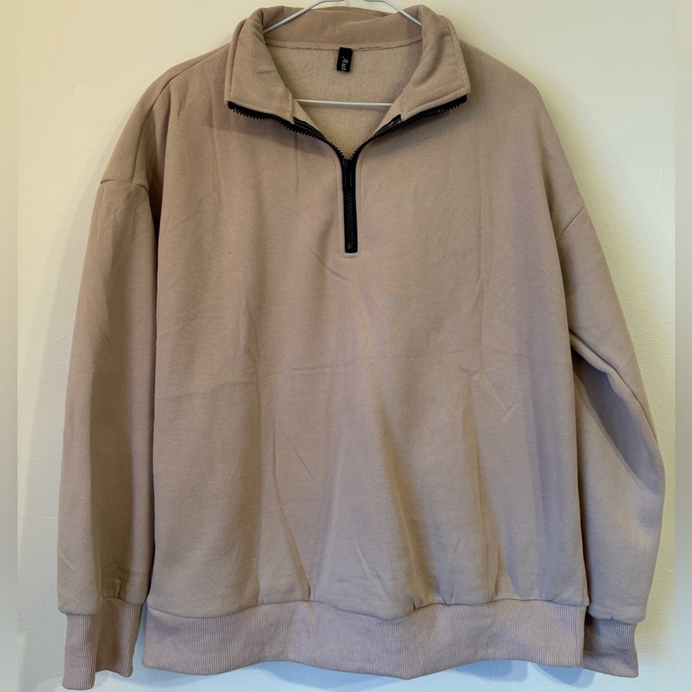 Sweat Set Tan Quarter Zip and Pants